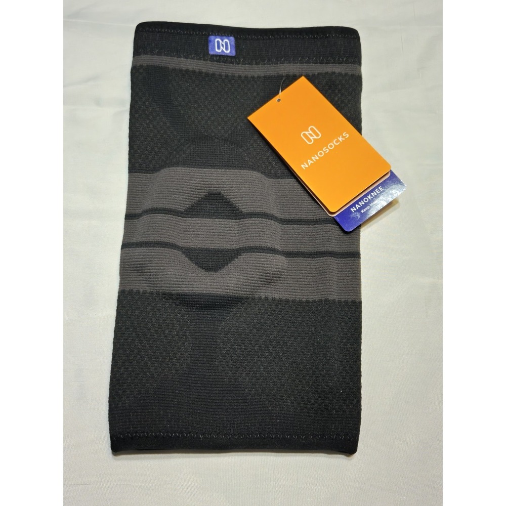 Nano Knee Brace Nanosocks Black Compression Sleeve Stretch‎ NWT